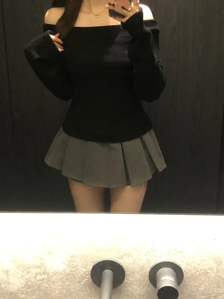 +특가할인✨ [봄신상/팔뚝살소멸핏] 기본충실! 로제 오프숄더 슬림 니트 긴팔 티셔츠 knit (*핏,컬러완벽 *흘러내림X) 상세 이미지 90
