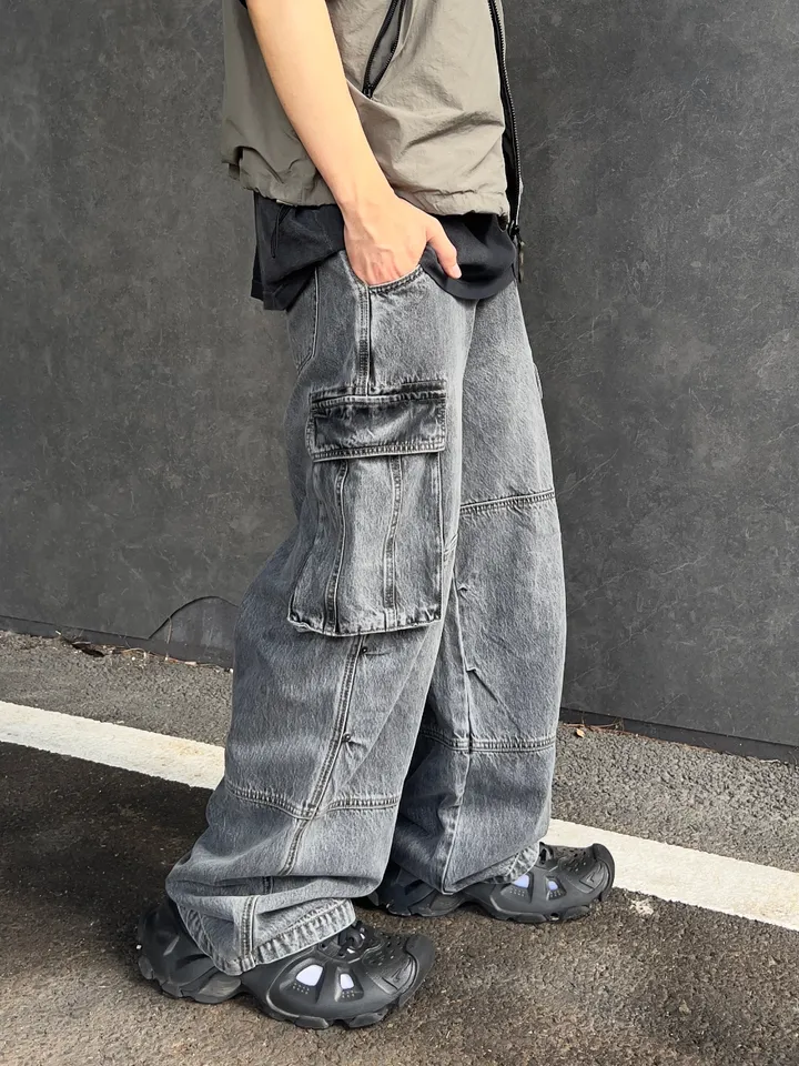 【KOOLOSET】Hype Salt Washed Cargo Denim 추천] Hype Salt Washed Cargo Denim (3color) - 4910 | 패션이