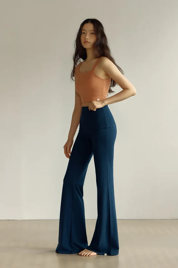 High Waist Bootcut Pants (Deep sea) 상세 이미지 1