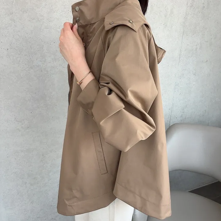 간절기 루즈핏 A라인 후드 바람막이 점퍼 상세 이미지 25