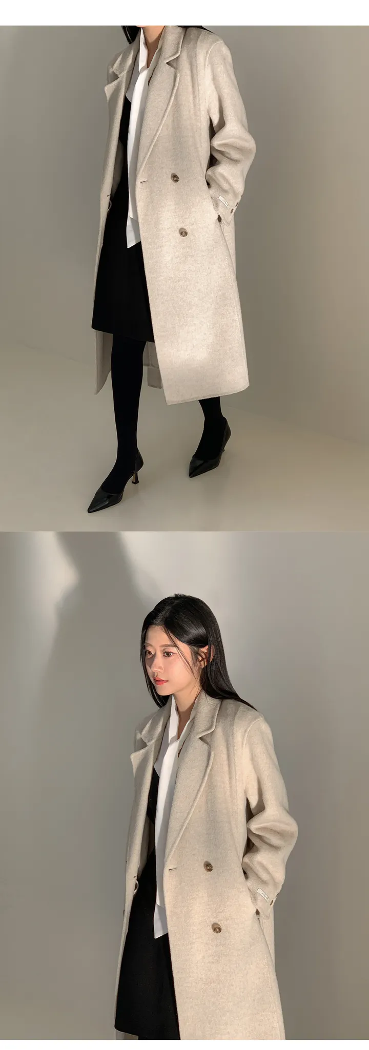 [자체제작/1만장돌파!/S-L] 브랜던 프리미엄 더블 울 핸드메이드 롱 코트 상세 이미지 96