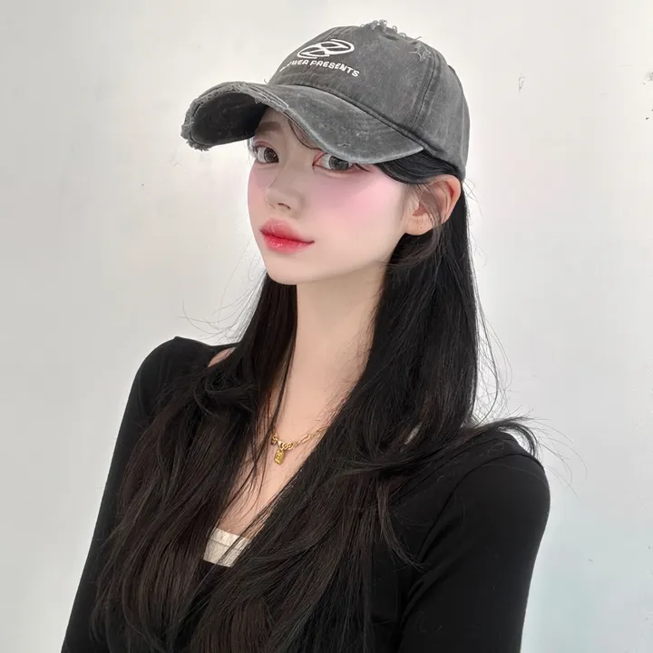 [🧢+팔찌+안경+캡가드증정❤/묶음할인✨] 캐피튜드 빈티지 리퍼 이파워 프리젠츠 볼캡 - 연예인핏 데일리 남녀공용 소두핏 레트로 소두핏 대두커버 연예인 아이돌 사계절 커플 모자 상세 이미지 12