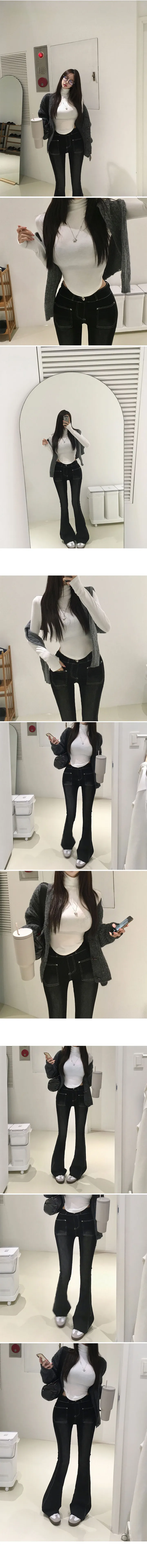 +영상핏[허얇골넓*기모] made 이브 기모 워머 목폴라 폴라티 기모티 봄코디 상세 이미지 12