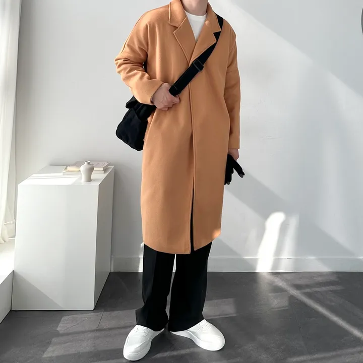 [1+1할인] 오버핏 로브 코트 미니멀 빅사이즈 아우터 남자롱로브코트 상세 이미지 19