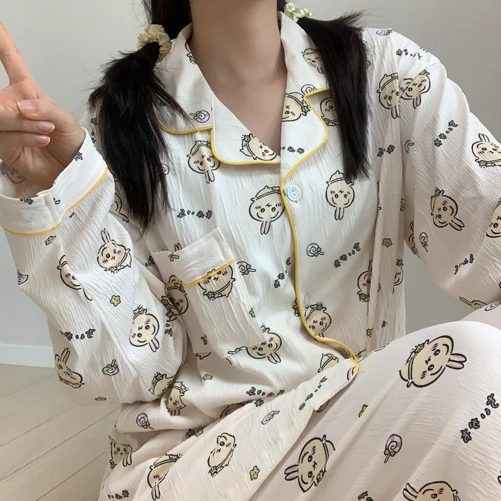 [신상💛] 먼작귀 우사기 요루 집순이 생일선물 긴팔 긴바지 잠옷 파자마 홈웨어 세트 상세 이미지 7
