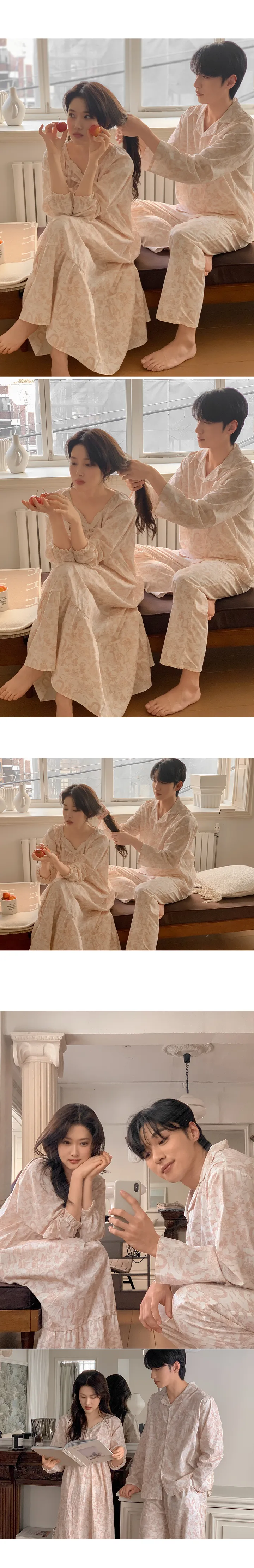 [☁코튼] J'eu 아르떼 커플 파자마 잠옷 세트 2color 상세 이미지 12