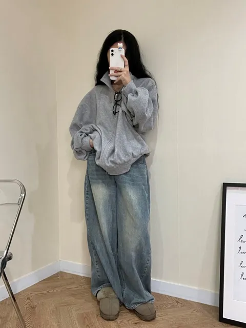 후리스 투웨이 플리스 집업 셔링 트레이닝 빅사이즈 오버핏 쇼매셔링 폴리스 캐주얼 상세 이미지 55