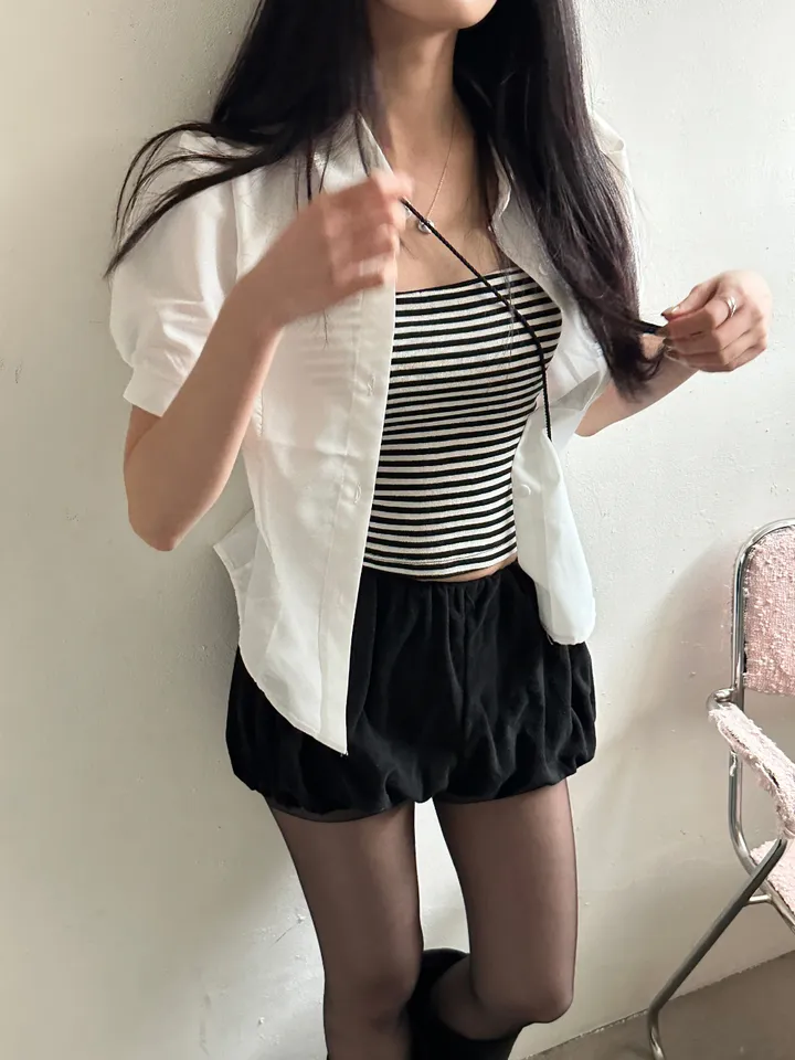 민소매 모델 착용 이미지-S1L44