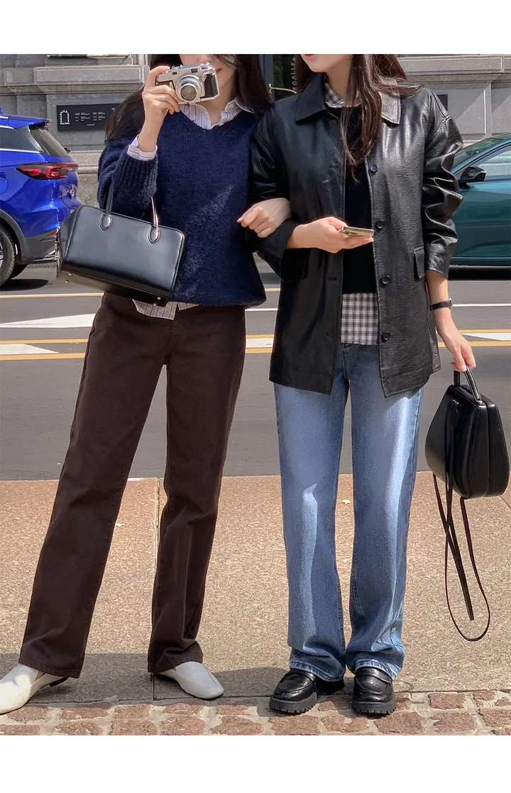 [자체제작/오늘출발/1만장돌파!]#봄🌷 바텐 오버핏 하프 레더 자켓 (데일리룩/개강룩/봄아우터/봄자켓/레더자켓/가죽자켓/루즈핏) 상세 이미지 140