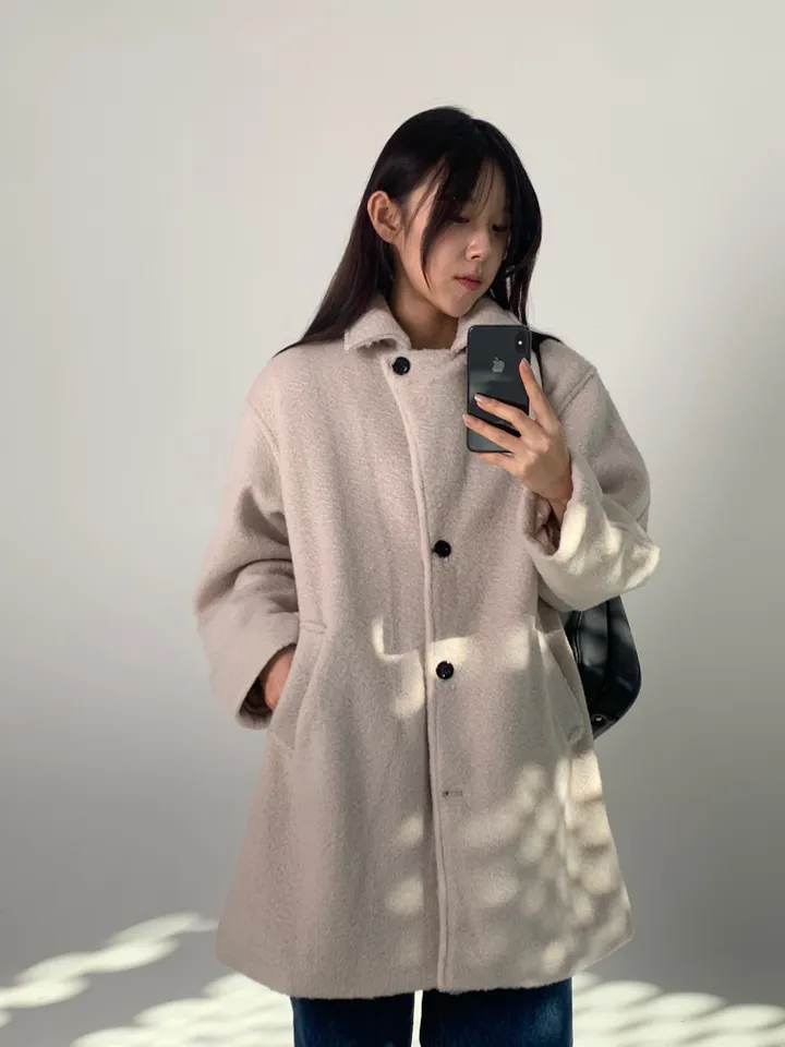 [최저가]하이넥 부클 반코트 하프코트 상세 이미지 6