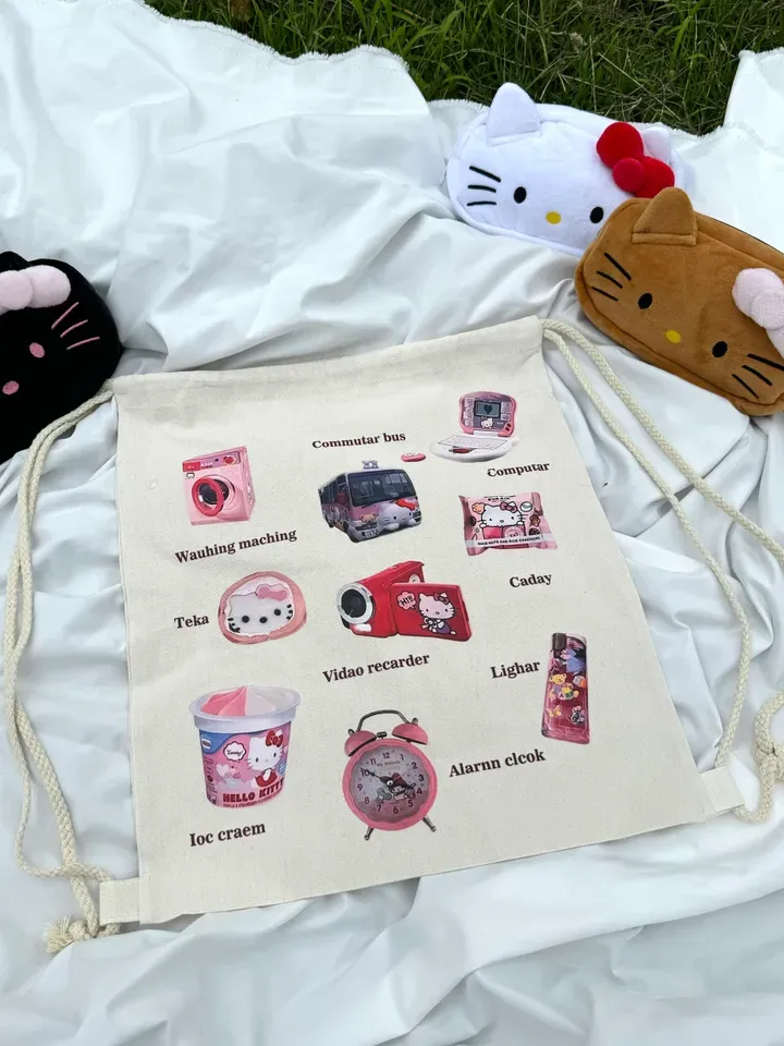 [정품]🍥퀄리티보장/키치스트링백팩4TYPE🍥키치 Y2K 컨버스 스트링 짐색 백팩 가방 보부상백 상세 이미지 8