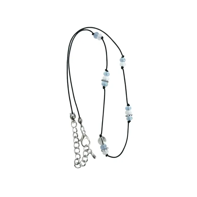 Blue point flat glass necklace 블루 포인트 납작 글라스 목걸이 상세 이미지 3