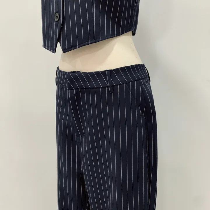 [y2k느좋코디🖤/긱시크/단품가능] 핀스트라이프 조끼 와이드 슬랙스 셋업 set 상세 이미지 9
