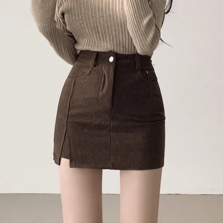 [핏보장!/연말룩ver.] 겨울느낌 골덴 코듀로이 미니 H라인 스커트 상세 이미지 7