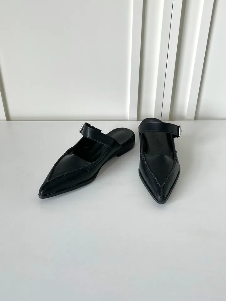 [굽1.5cm] 코세르 블로퍼 (3color) / 뮬 슬리퍼 로퍼 구두 단화 플랫 뾰족코 브이코 버클 사무실 상세 이미지 15