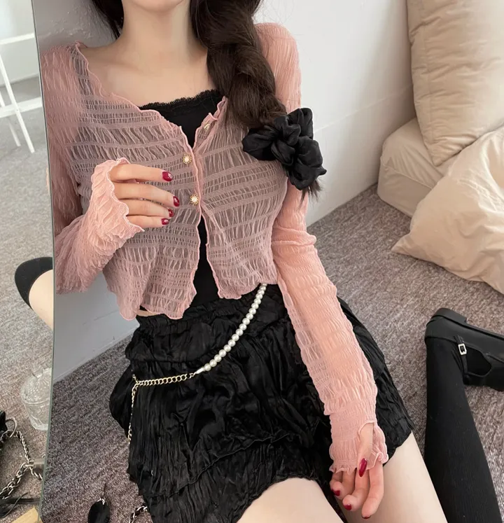 러핀 레이스 시스루 워머 가디건 상세 이미지 16