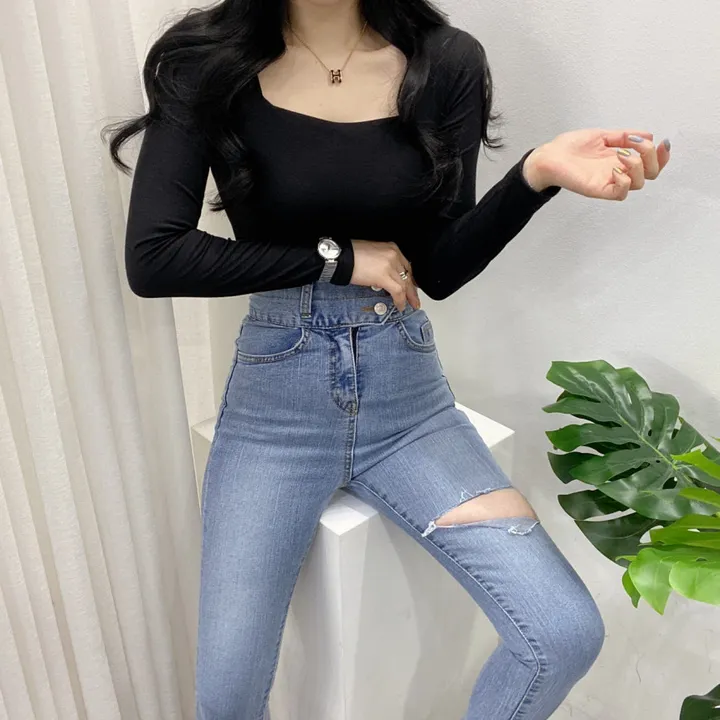 🚀당일발송🚀[묶음할인/기본템] 봄 가을 알프 셀리 스퀘어넥 긴팔 티셔츠 이너티 상세 이미지 53