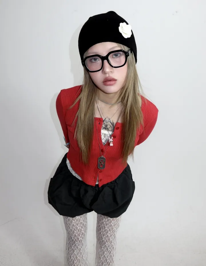 🖤 FLOWER B&W BEANIE 플라워 비니 (2 colors) 상세 이미지 21
