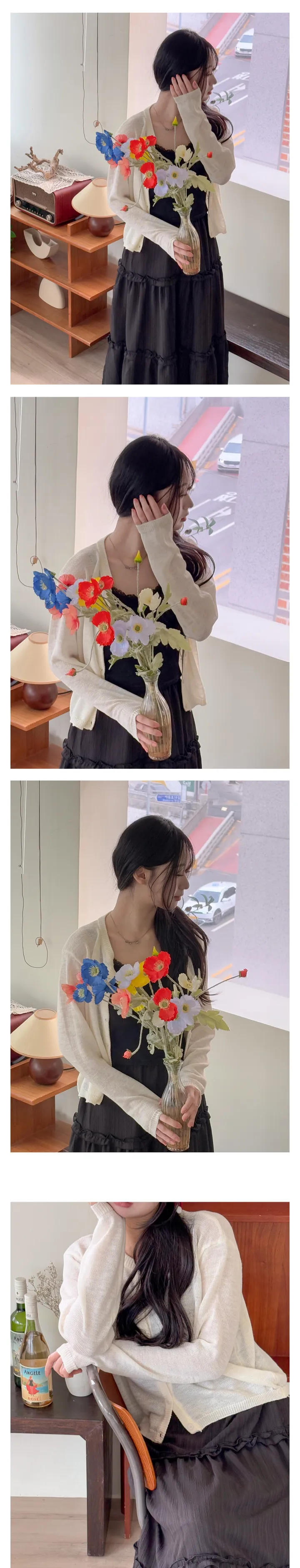 [살안타템/한여름까지] 비스코스 시스루 썸머 가디건 (비스코스85/여름가디건/긴팔니트/쿨링) 상세 이미지 12