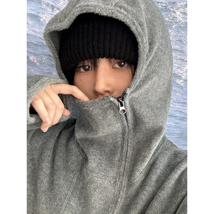 [UNISEX]히든 더 플리스 후리스 바라클라바 후드 포켓 스트링 포인트 집업(3color/3-5일 여유주문) 상세 이미지 22