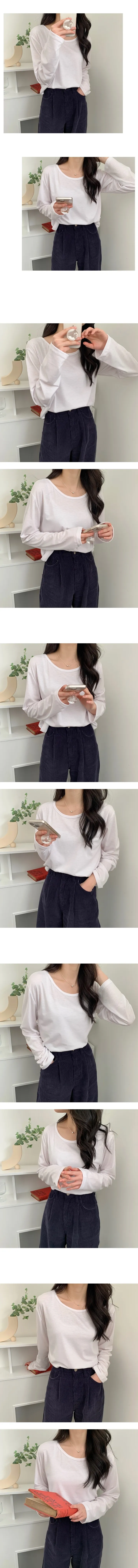 [이너티/차르르핏] 소프트 라운드 긴팔티셔츠 상세 이미지 2