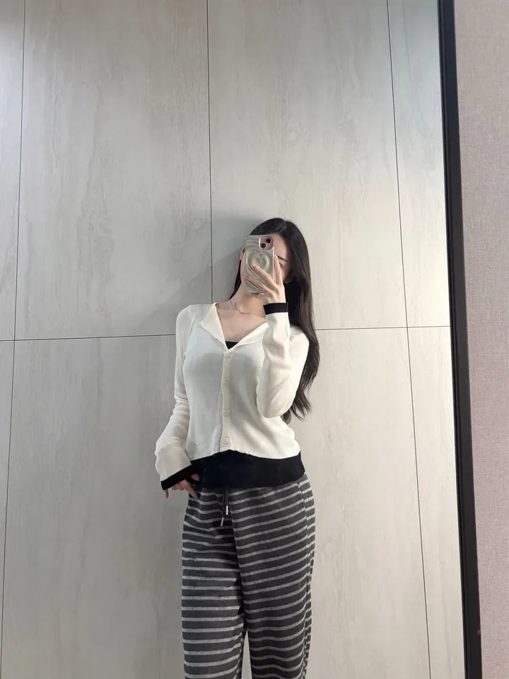 [일체형] 4color 레이어드 니트 가디건 *레이어드 가디건, 골지 가디건, 간절기, 배색가디건 상세 이미지 34