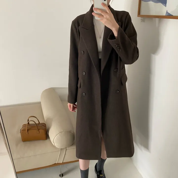 플룻 코트 봄코트 롱코트 하객룩 울코트 상세 이미지 35