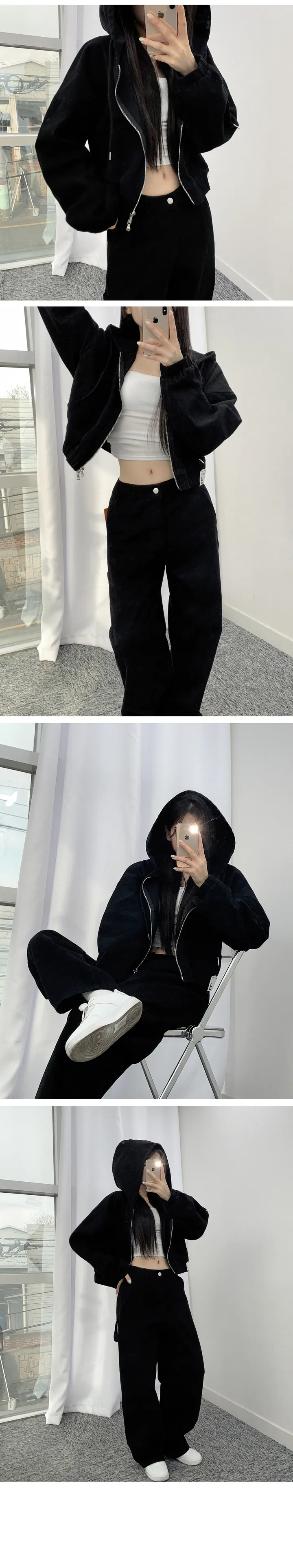 [당일출고🚀/얼굴소멸/아방핏] 셔터 빅후드 크롭 투웨이 집업 (2color) 상세 이미지 9