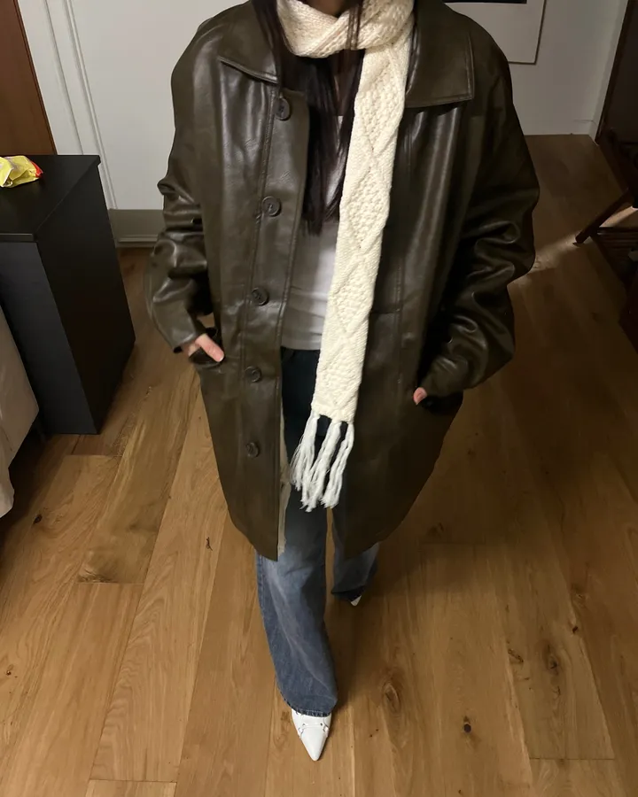 (2color) 덤블 레더 야상 하프코트 상세 이미지 11