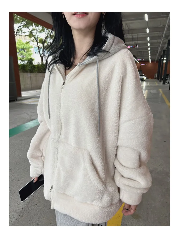 [당일배송][양털/뽀글이]후드 플리스 투웨이 겨울 따뜻한 데일리 점퍼 3color 묶음할인중 상세 이미지 30