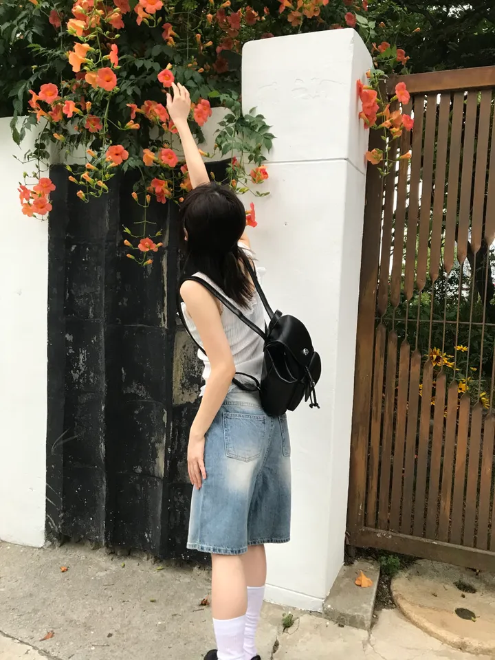 블랙 레더 미니 백팩 상세 이미지 23