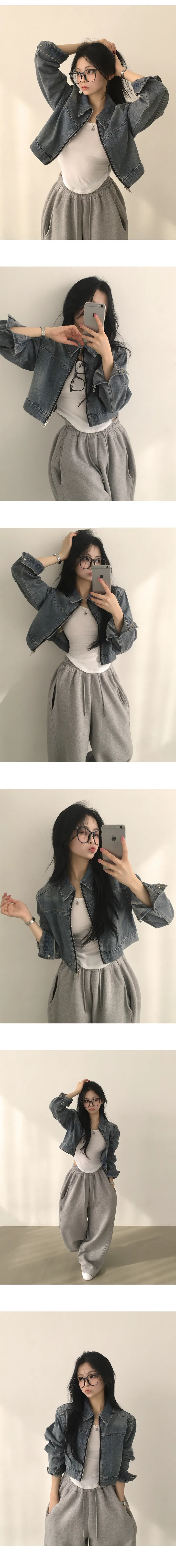 [분위기여신/예쁨가득!] 핏보장, 빈티지 워싱 카라 투웨이 크롭 데님자켓 (3color) 상세 이미지 5