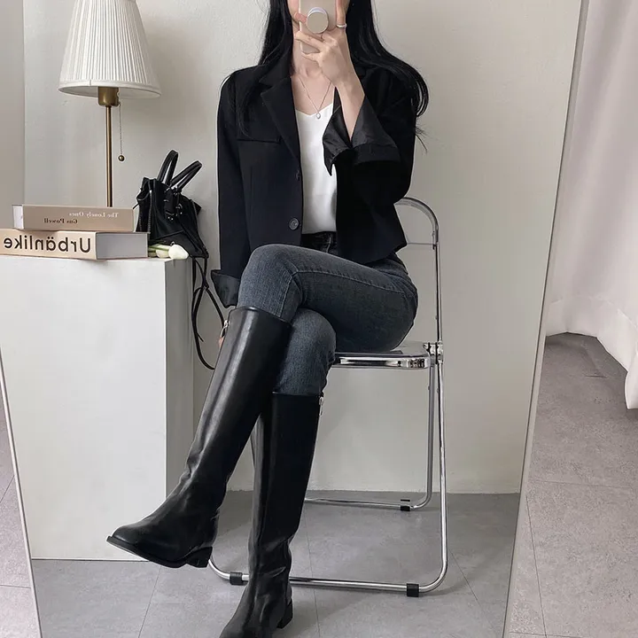 봄자켓*.* [패드없는, 퀄리티굿] 소매트임 크롭 자켓 상세 이미지 65