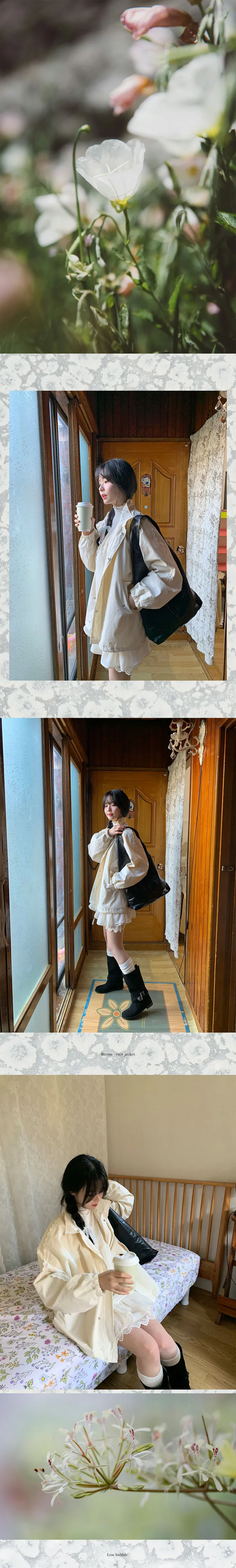[자체제작] 블룸 레이스 오버핏 야상 상세 이미지 1