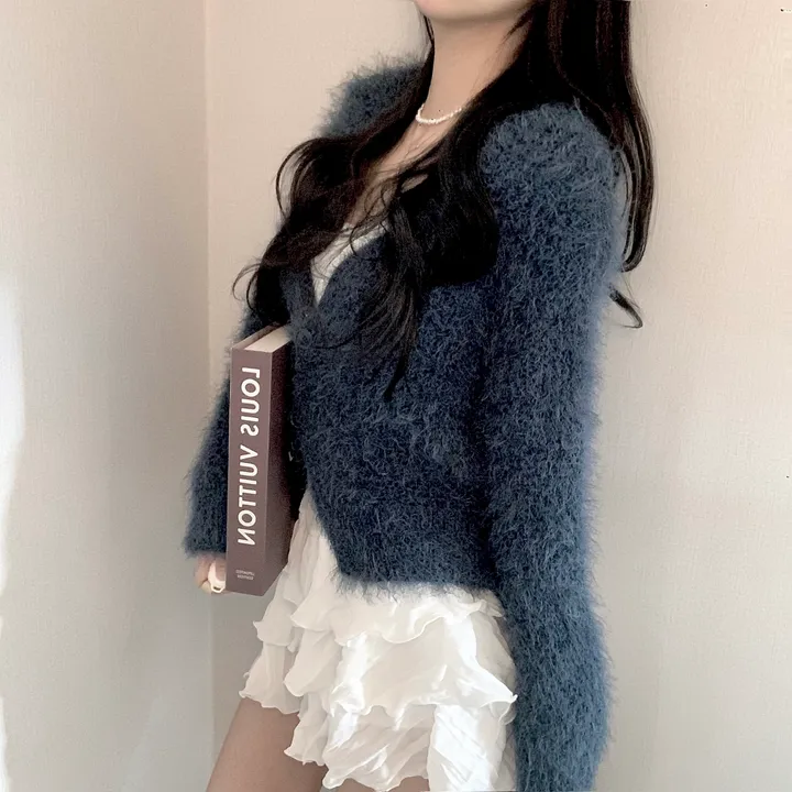 *빠른출고 *타사저퀄X* [솔잎맛집/퐁실해요] 러블리, 솔잎 앙고라 루즈핏 니트 가디건 - 7color 상세 이미지 33