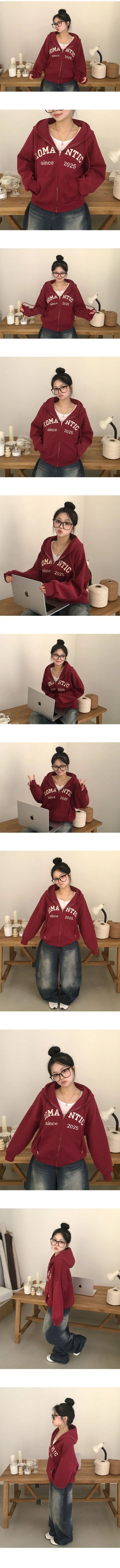 [고퀄,자수포인트!/귀여운아방핏] 예쁨보장, 데일리 레터링 자수 아방핏 박시 후드집업 (6color) 상세 이미지 6