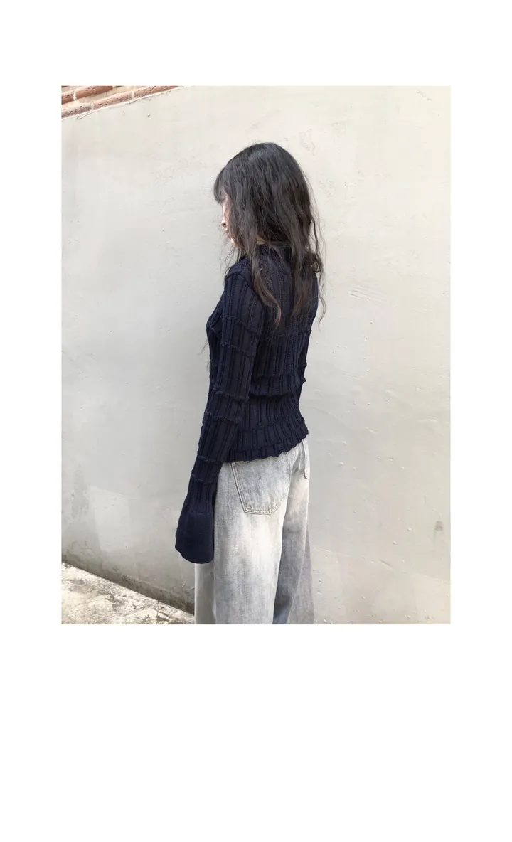 ruffle lyocell knit cardigan (2color) / 러플 라이오셀 니트 가디건 상세 이미지 14