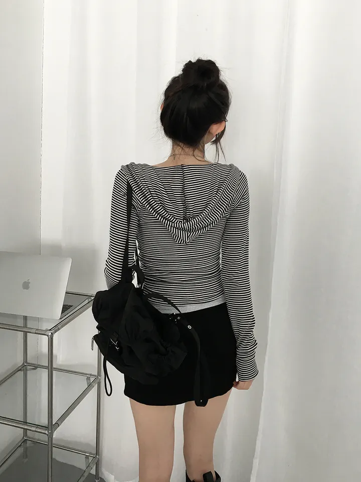 [말라핏보장❣️슬림핏 데일리 잔단가라 골지 후드집업] 로티단가라슬림후드집업 상세 이미지 23
