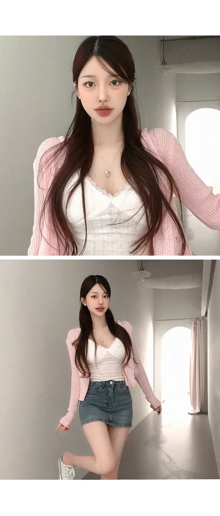 [단독진행🤍/완전착붙핏!!] 니버 하이웨스트 치마바지 바지안감 데님 미니 스커트 인생핏 초미니 봄데님 봄여름스커트 봄여름치마 봄옷 봄신상 상세 이미지 15
