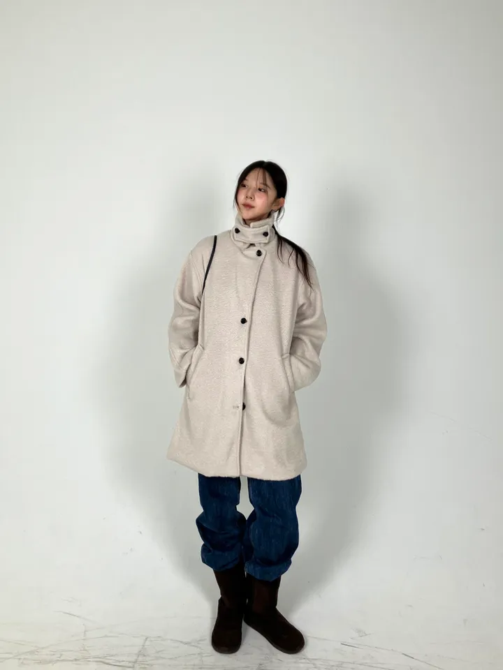 [최저가]하이넥 부클 반코트 하프코트 상세 이미지 18