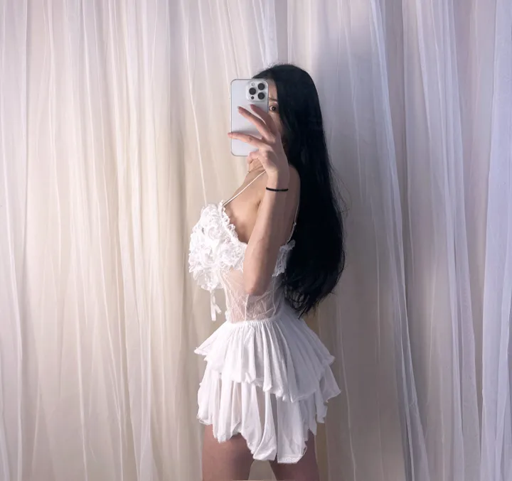 🏃당일발송💜슬립+티팬티 SET 모노레이스 슬립 기념일 남친 이벤트 섹시란제리 상세 이미지 5