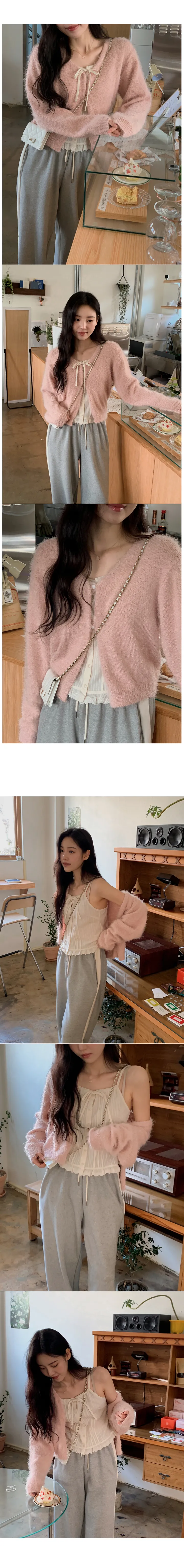 [볼레로][개강룩][봄 니트][봄 가디건]스트로베리 부클 니트 가디건 (4color) 상세 이미지 8