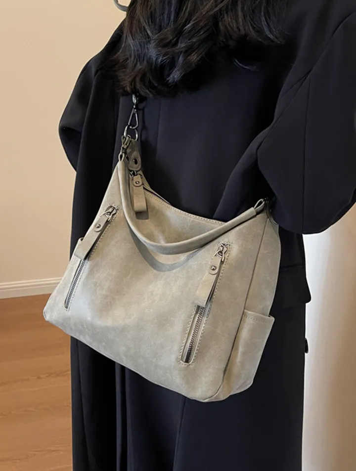 가을겨울 세무가방 2way zipper vintage shoulder bag 상세 이미지 9