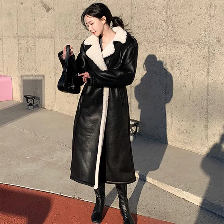 [고퀄🔥] 그라 가죽 롱코트 / 가죽코트 레더코트 벨트코트 양털코트 무스탕 코트 핸드메이드코트 하프코트 더블코트 떡볶이코트 양털자켓 뽀글이 후리스 롱패딩 밍크코트 라이더자켓 봄 상세 이미지 10