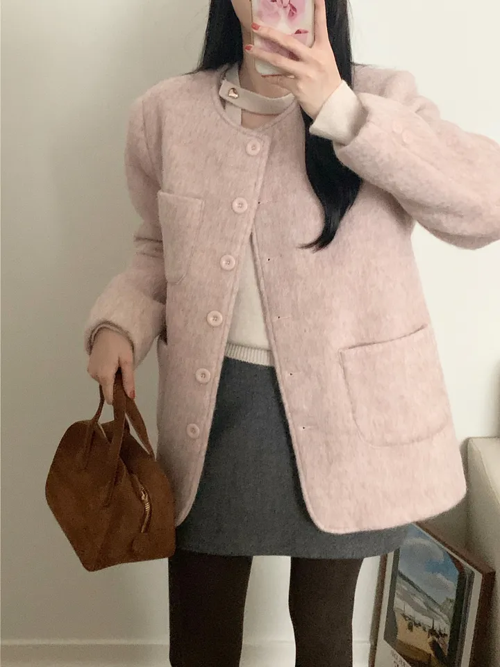 로느 브러쉬 울 코트 상세 이미지 18