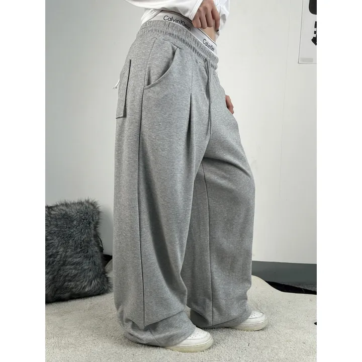 기모선택❤️[UNISEX/기획특가/4size!]올데이 원턱 라인 루즈 와이드 트레이닝 팬츠(2color) 상세 이미지 14