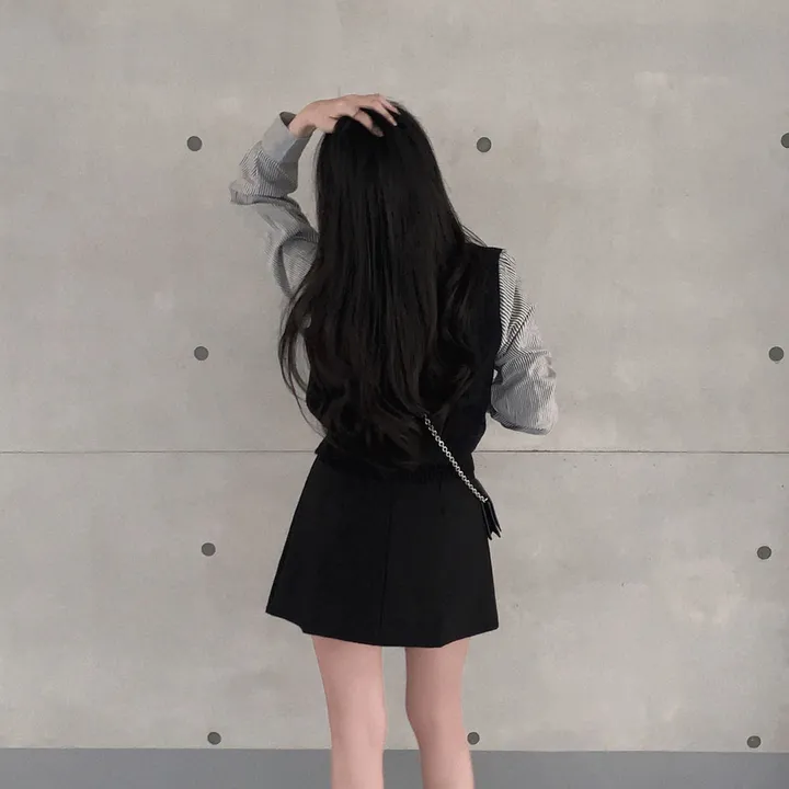 [단독/일체형!/✨주문폭주✨]올인원 쓰리버튼 레이어드 일체형 스트라이프 셔츠+니트조끼 상세 이미지 19