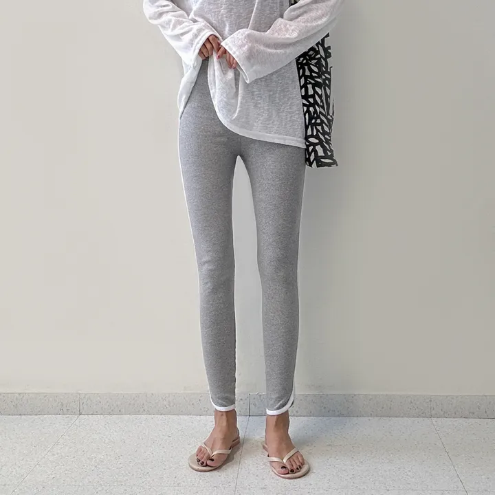 밴딩/데일리/운동복 랍바 라인 소프트 쫀쫀 하이 레깅스 (3컬러) 상세 이미지 7
