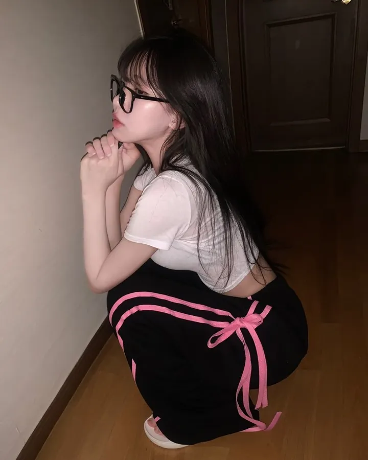 🖤블랙&핑크🩷 더블리본 핑키 롱 트레이닝 pt -3col 상세 이미지 2