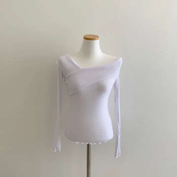 (여리글램핏ღ) 스윗 사선 오프숄더 긴팔 티셔츠 5color (S/S) 상세 이미지 36